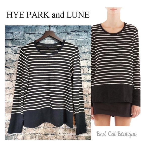Hye Park and Lune | Scarlet Striped Tee Shirt Top - Picture 1 of 7
